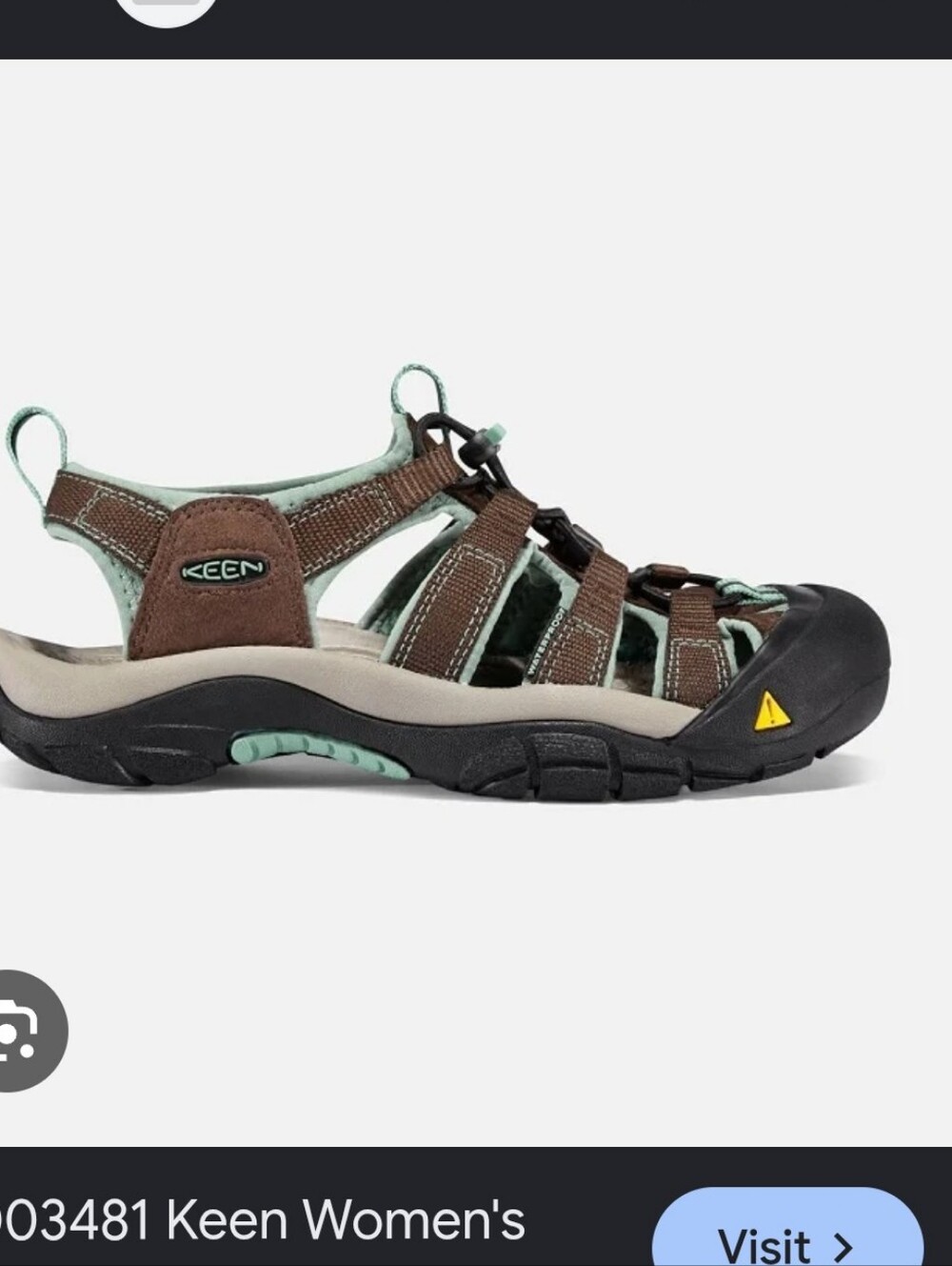 KEEN Brown and Mint Closed-Toe Outdoor Sandal